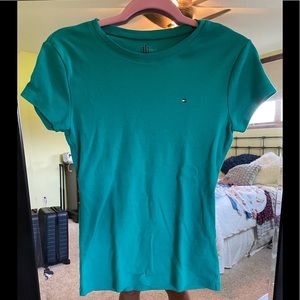 Teal Tommy Hilfiger Crew Neck Tee